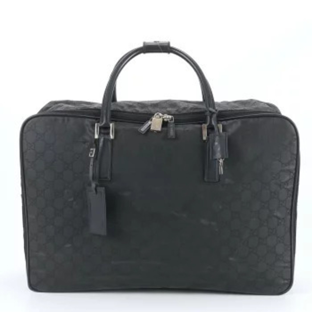 Gucci GG leather Boston bag business travel tote bags carry on Black